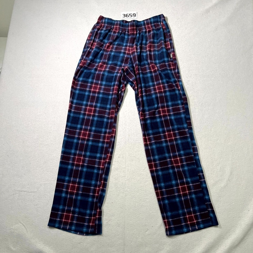 Eddie Bauer Pajama Pants Womens Small Blue‎ Burgundy Plaid Sleepwear Straight
